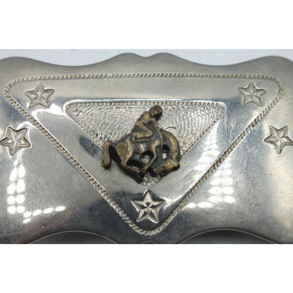Vintage Chambers Western Cowboy Dress Belt Buckle Fits 1” Belt Made in USA - Picture 6 of 8